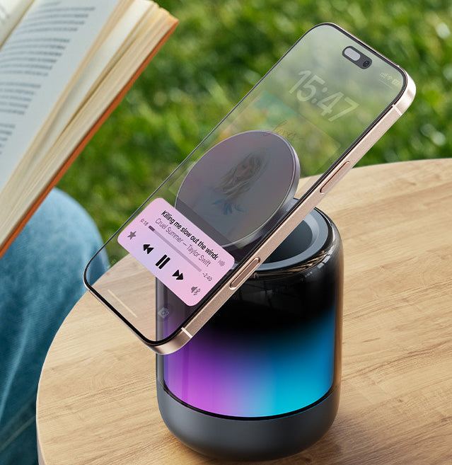 Magnetic Phone Holder Bluetooth Speaker With Colorful Ambient Light