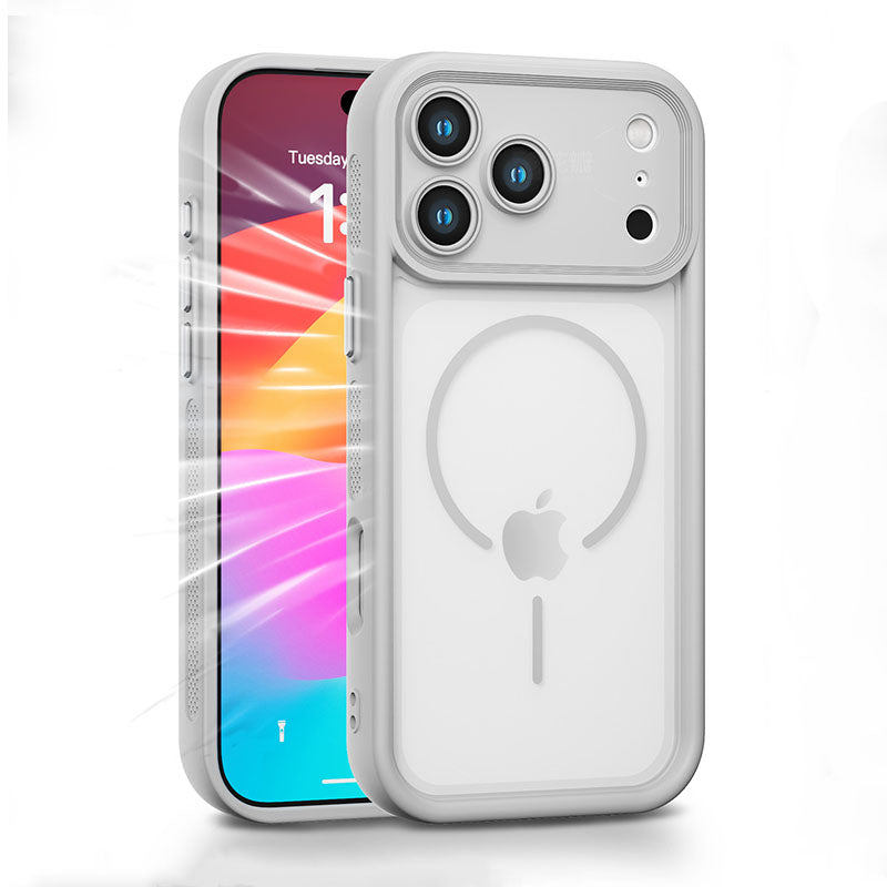 Magnetic Transparent Cooling Case With Electroplated Buttons For iPhone 17