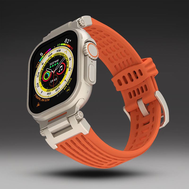 Mecha Texture Hole Silicone Band for Apple Watch