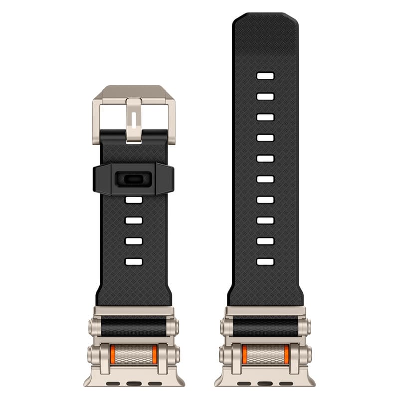 "Mechanical wheel" Silicone Strap With Titanium Connector For Apple Watch