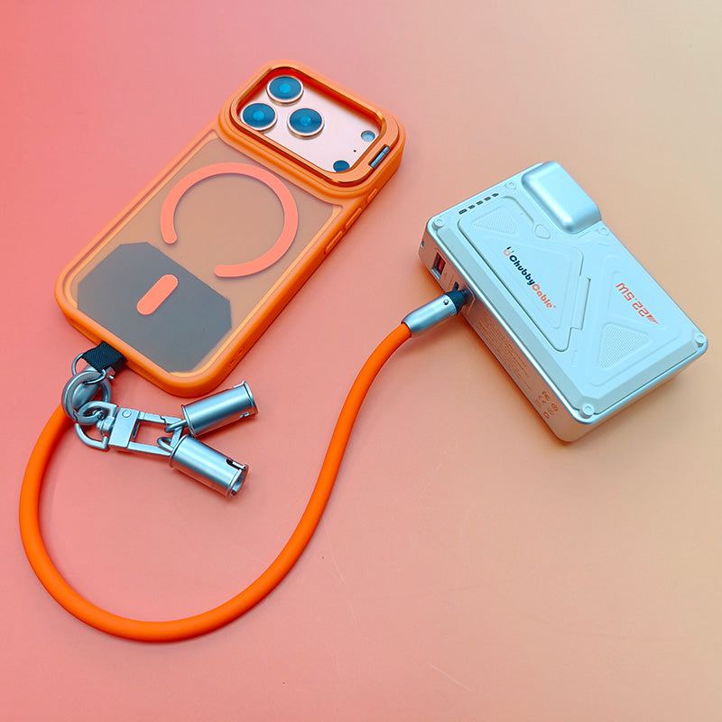 Metal Lens Bracket Phone Case For iPhone 17 & Chubbycable Crossbody Strap Cable Combo