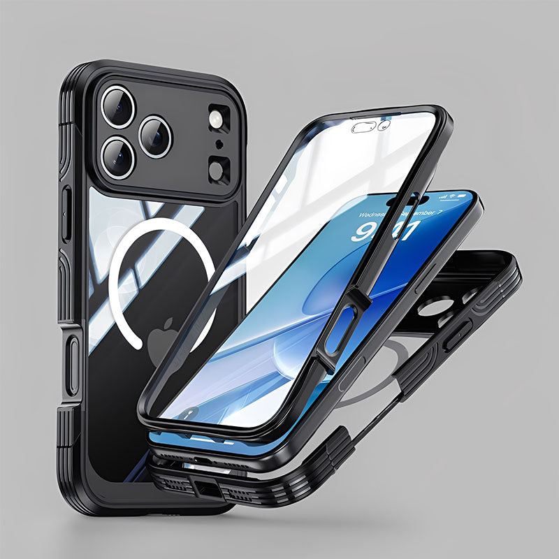 Military-Grade 360° Protective Magnetic Transparent Case For iPhone 17