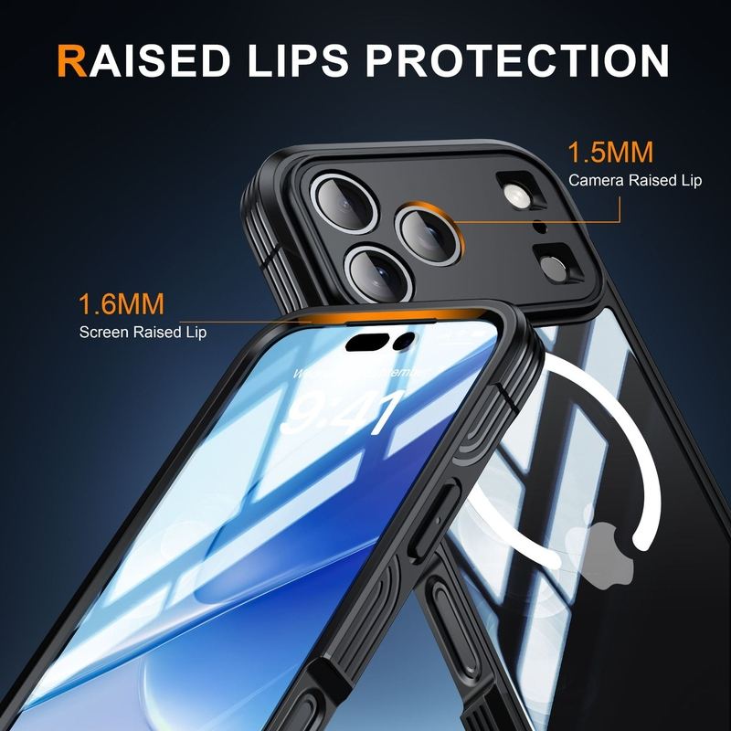Military-Grade 360° Protective Magnetic Transparent Case For iPhone 17