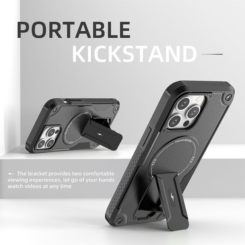 Military-Grade Drop-Proof Magnetic Phone Case With Hidden Stand