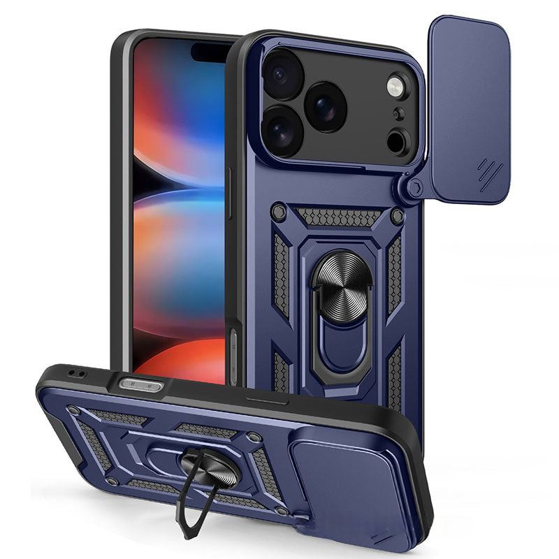 Military-Grade Magnetic Shockproof Case For iPhone 17 – 90° Rotating Camera Shield & 90° Ring Kickstand