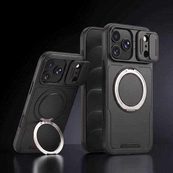 ChubbyArmor 3.0 - Military-Grade Shockproof Magnetic Case with Camera Slide & 360° Kickstand Ring for iPhone 18