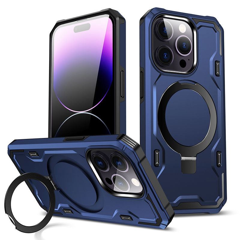 Military Magnetic Bracket Anti-Fall Protective Case For iPhone