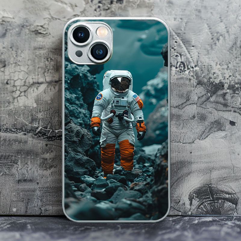 "MoonWalkerAstronaut" Special Designed Glass Material iPhone Case