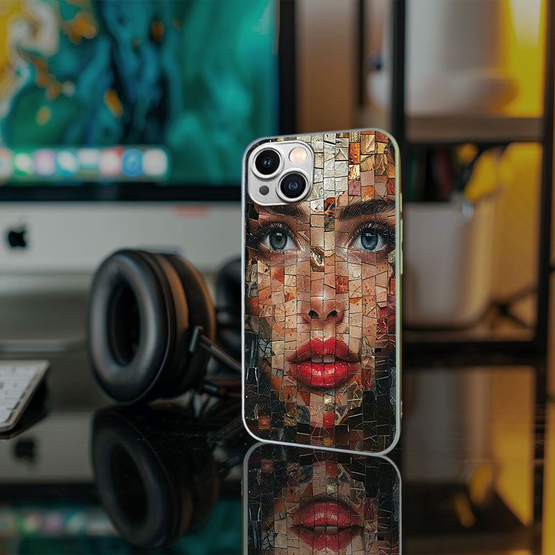 "MosaicMaiden" Special Designed Glass Material iPhone Case