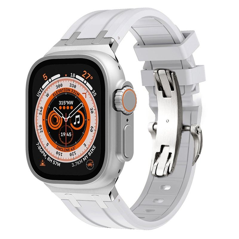 NEW AP Thick Silicone Band With Butterfly Buckle For Apple Watch