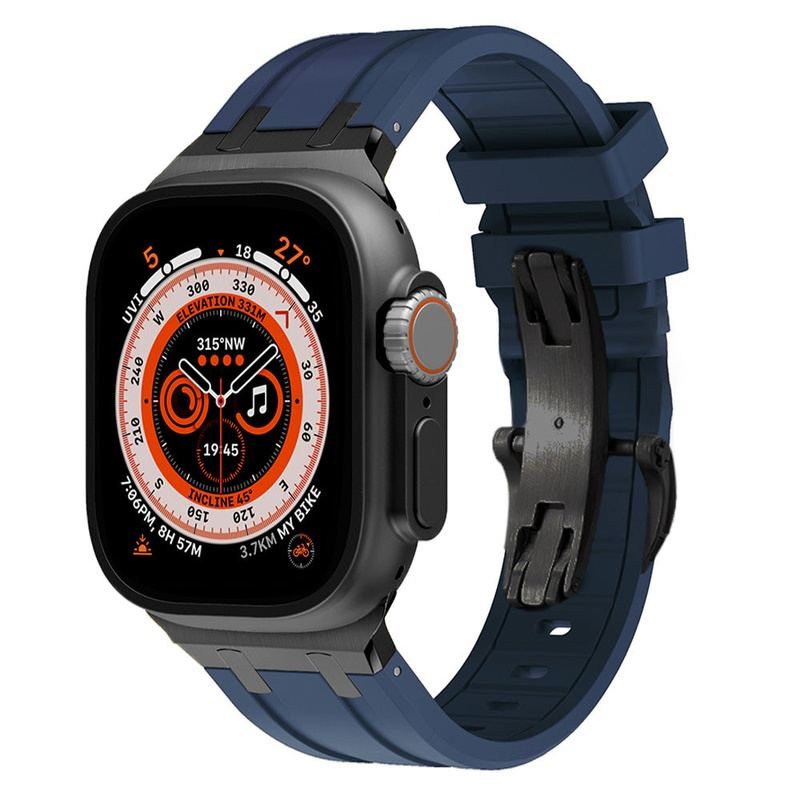 NEW AP Thick Silicone Band With Butterfly Buckle For Apple Watch