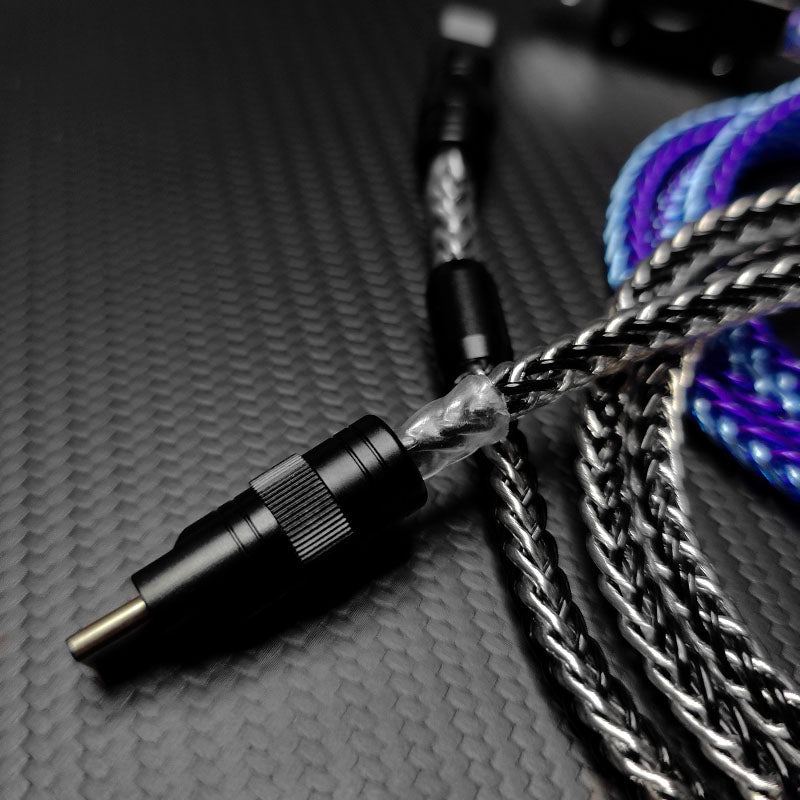 "Neon Chubby" 240W Braided Silver-Plated Fast Charging Cable