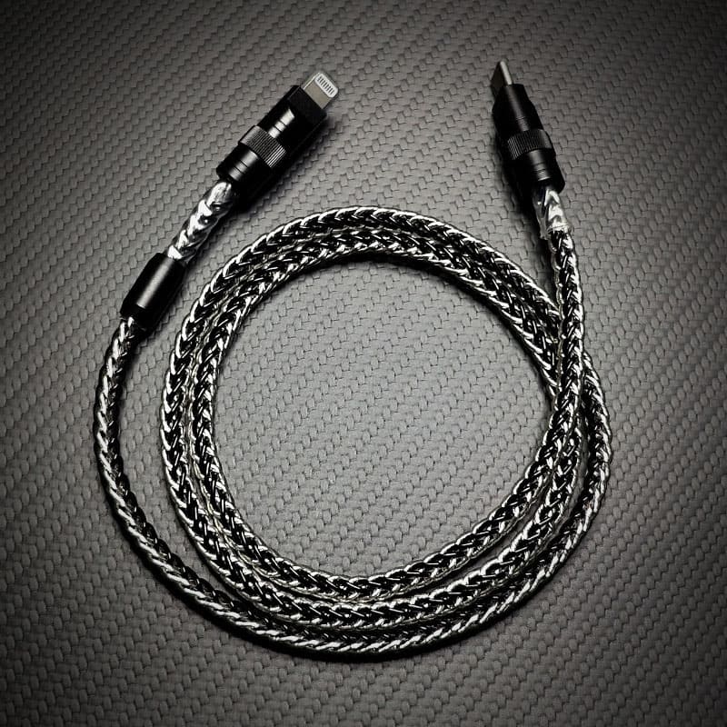 "Neon Chubby" 240W Braided Silver-Plated Fast Charging Cable