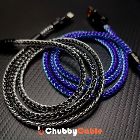 "Neon Chubby" 240W Braided Silver-Plated Fast Charging Cable