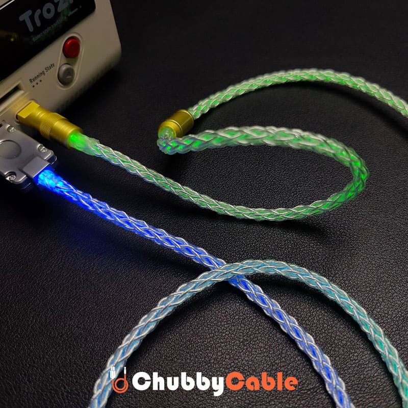 "Neon Chubby" RGB Illuminated Silver-Plated Fast Charging CarPlay Cable