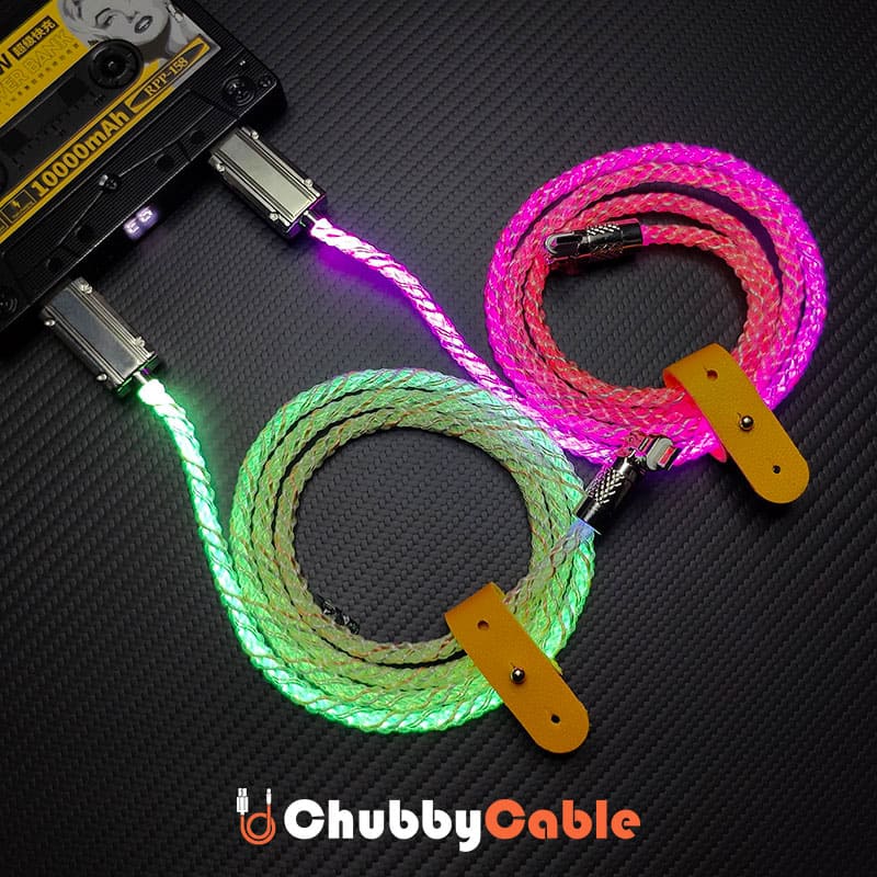 "Neon Spin" 180° Rotating RGB Charge Cable