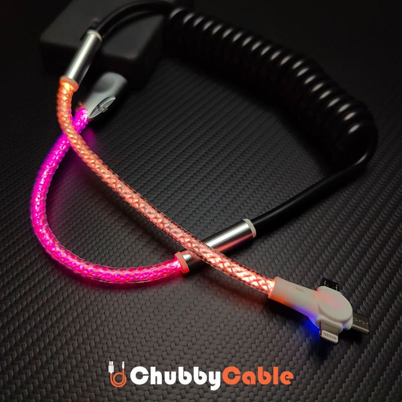 "NeonFlex Curly" 3-in-1 RGB Spring Car Cable