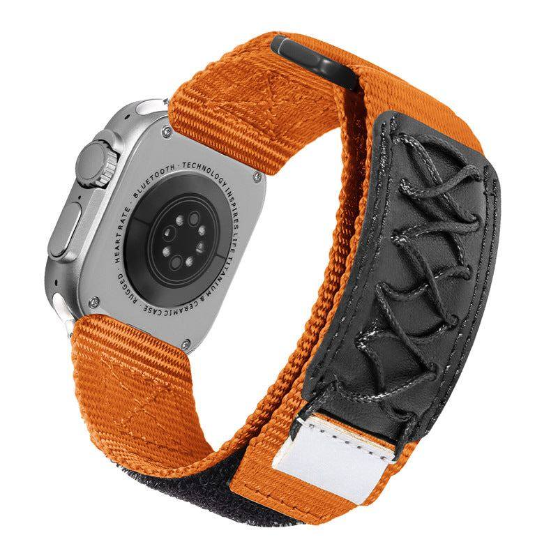 "Outdoor Watch Band" Leather Nylon Strap for Apple Watch