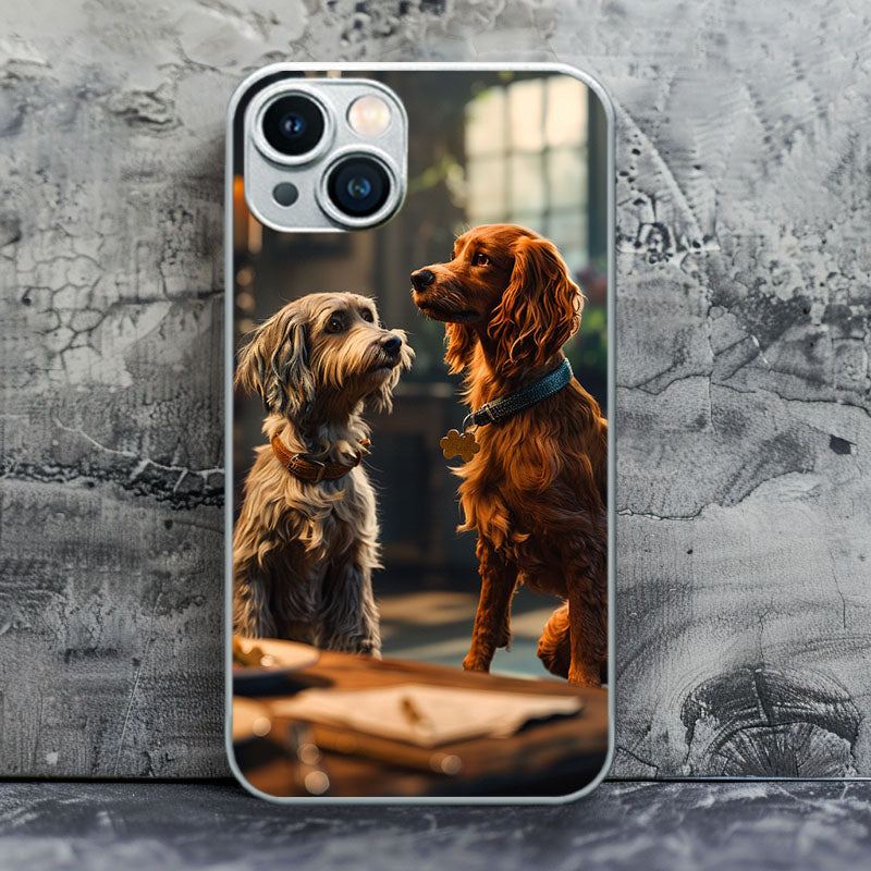 "PawsUpGaze" Special Designed Glass Material iPhone Case