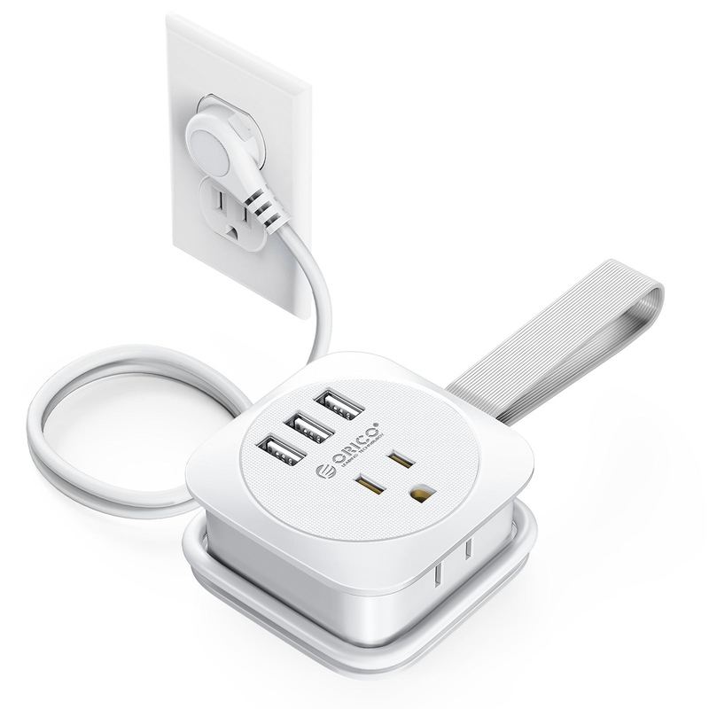 Portable Multi-Outlet Travel Power Strip with USB Charging – US Plug Adapter