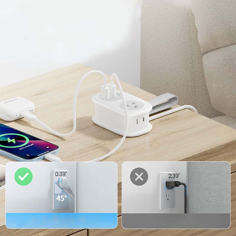 Portable Multi-Outlet Travel Power Strip with USB Charging – US Plug Adapter