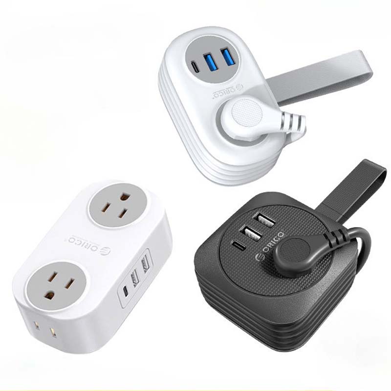 Portable Multi-Outlet Travel Power Strip with USB Charging – US Plug Adapter