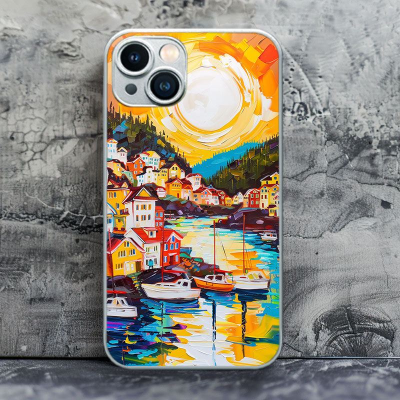 "RivieraReflections" Special Designed Glass Material iphone Case