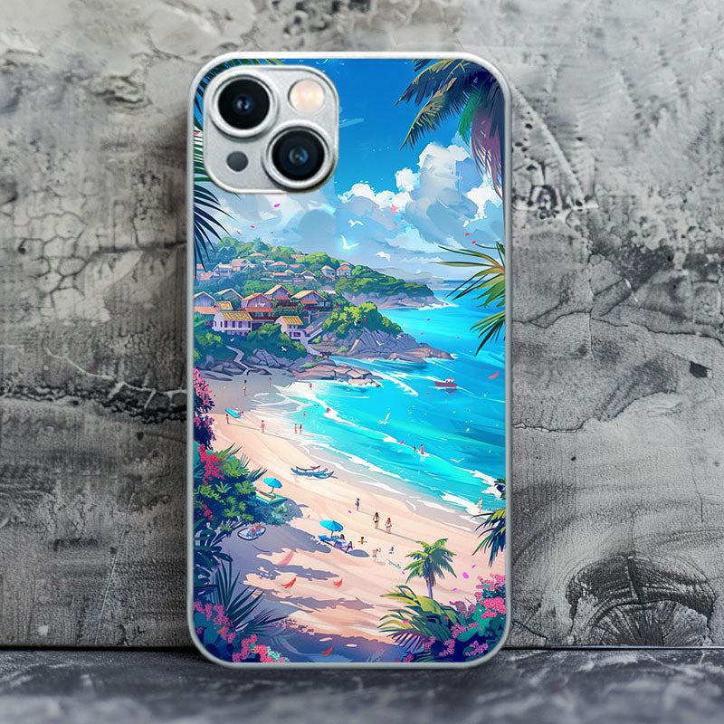 "SeashoreView" Special Designed Glass Material iPhone Case