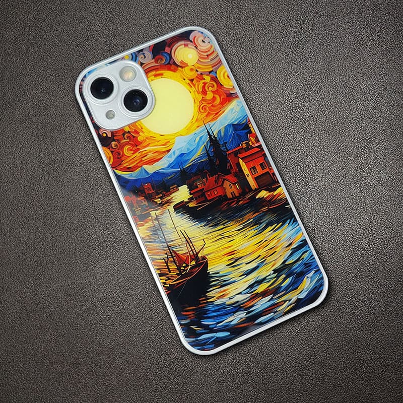 "SeasideReflection" Special Designed Glass Material iPhone Case