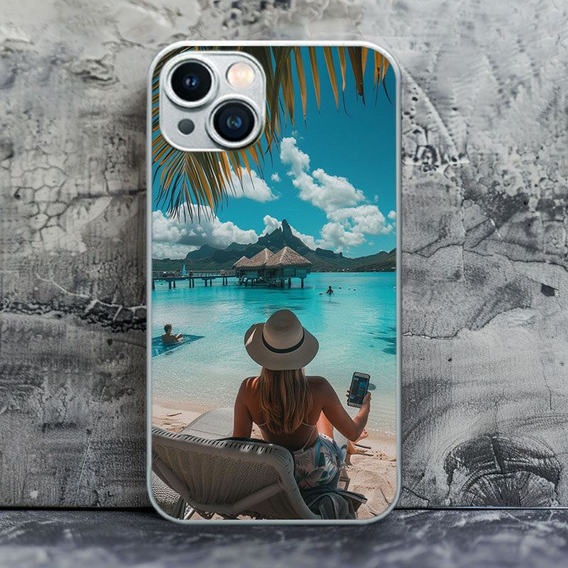 "SeasideSerenity" Special Designed Glass Material iPhone Case