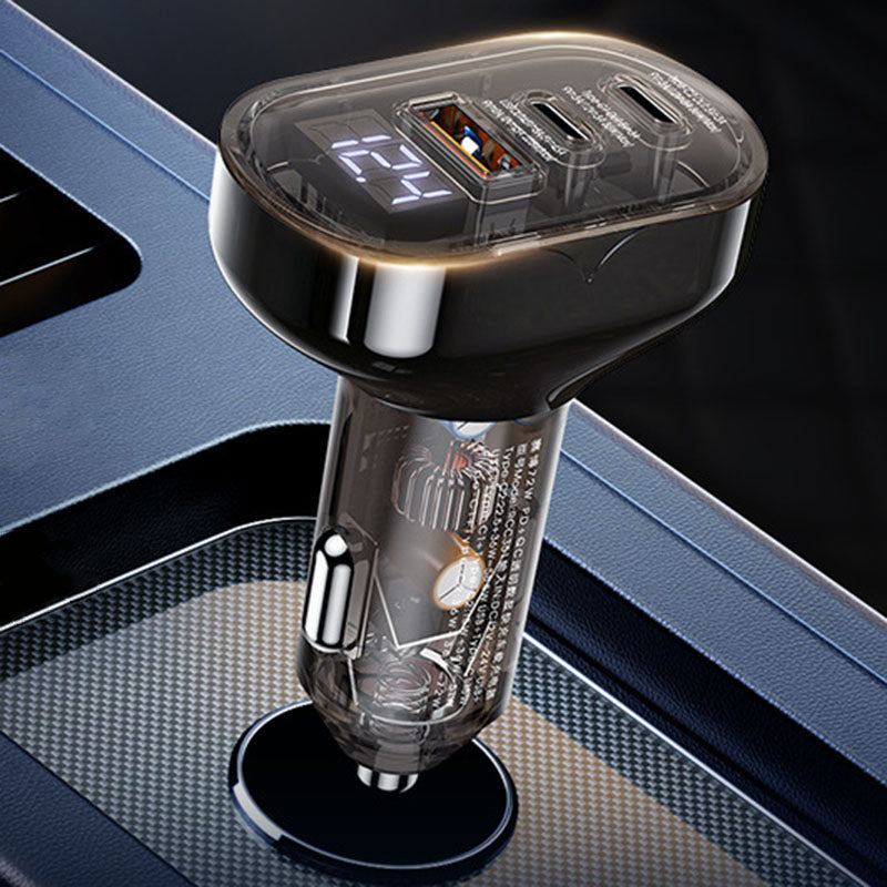 "See Through Me" 72w 3-in-1 Digital Display Car Charger