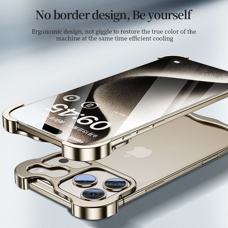 Shaped Metal Bezel Backless Phone Case with Lens Film For iPhone 17