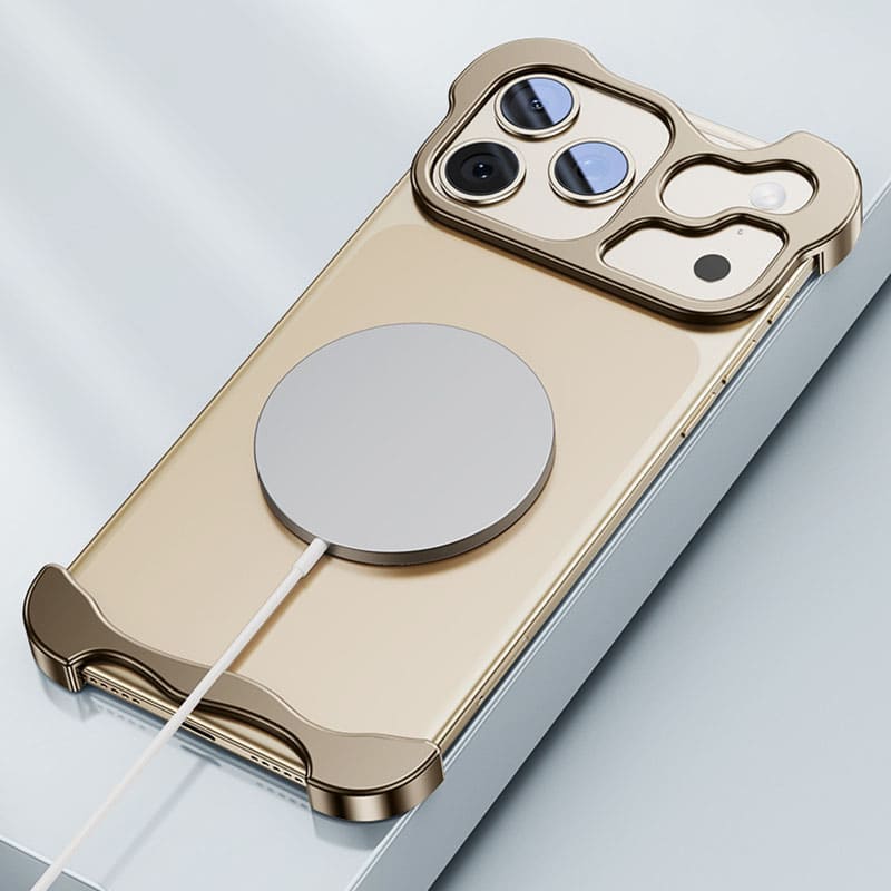 Shaped Metal Bezel Backless Phone Case with Lens Film For iPhone 17