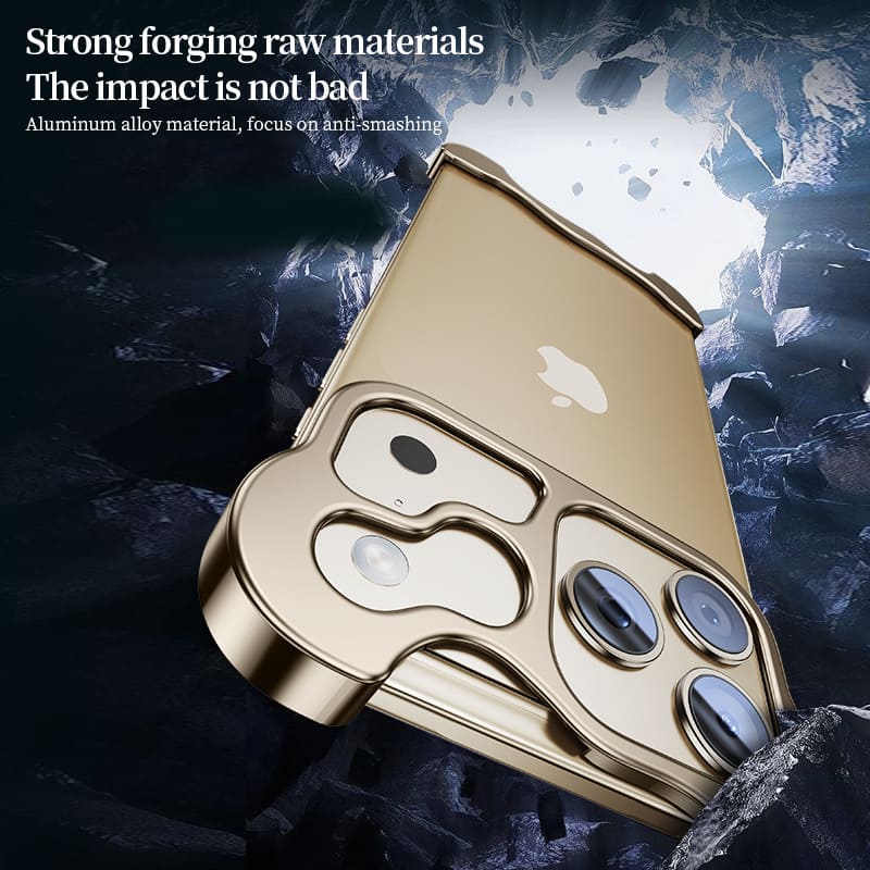 Shaped Metal Bezel Backless Phone Case with Lens Film For iPhone 17