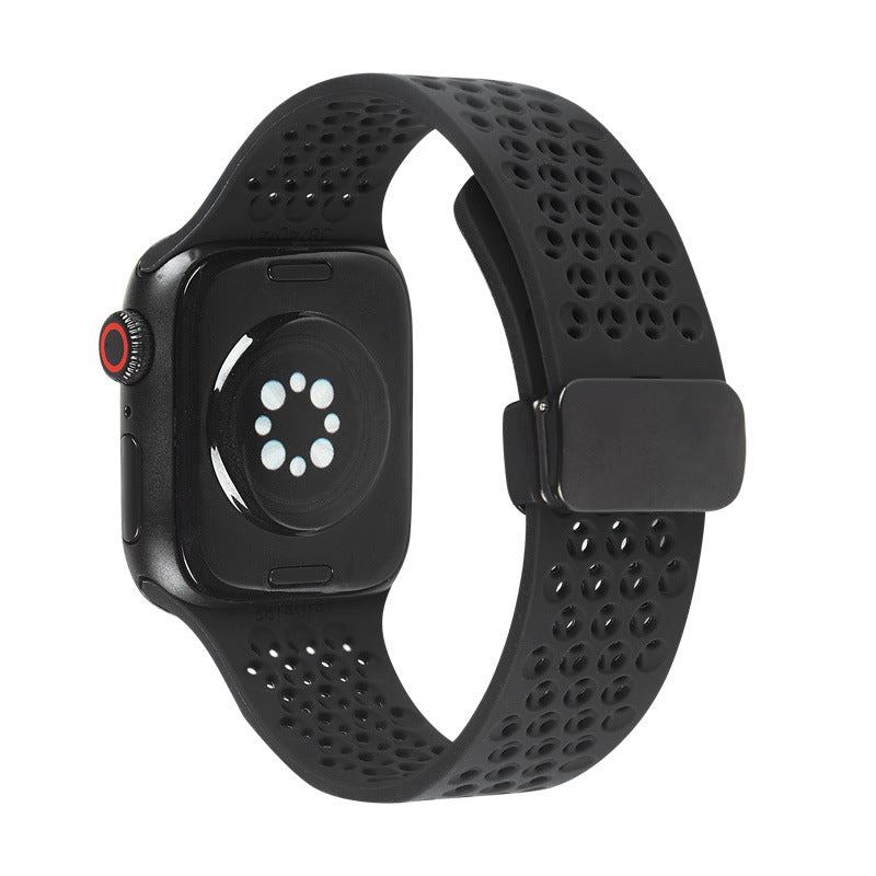 Silicone Folding Magnetic Buckle Watch Band For Apple Watch（复制）
