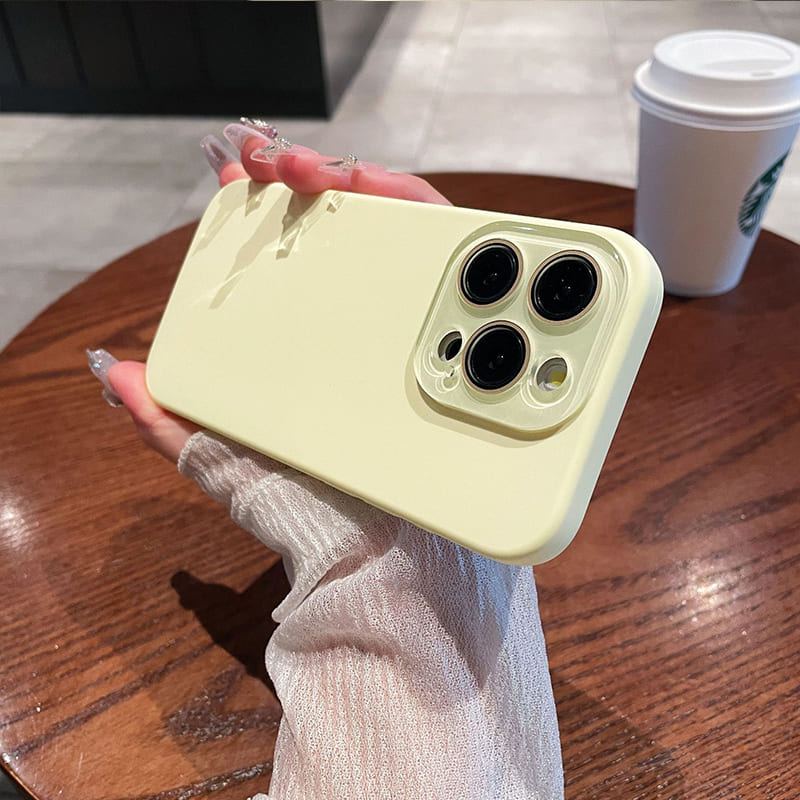 Solid Color Silicone Phone Case With Lens Protection