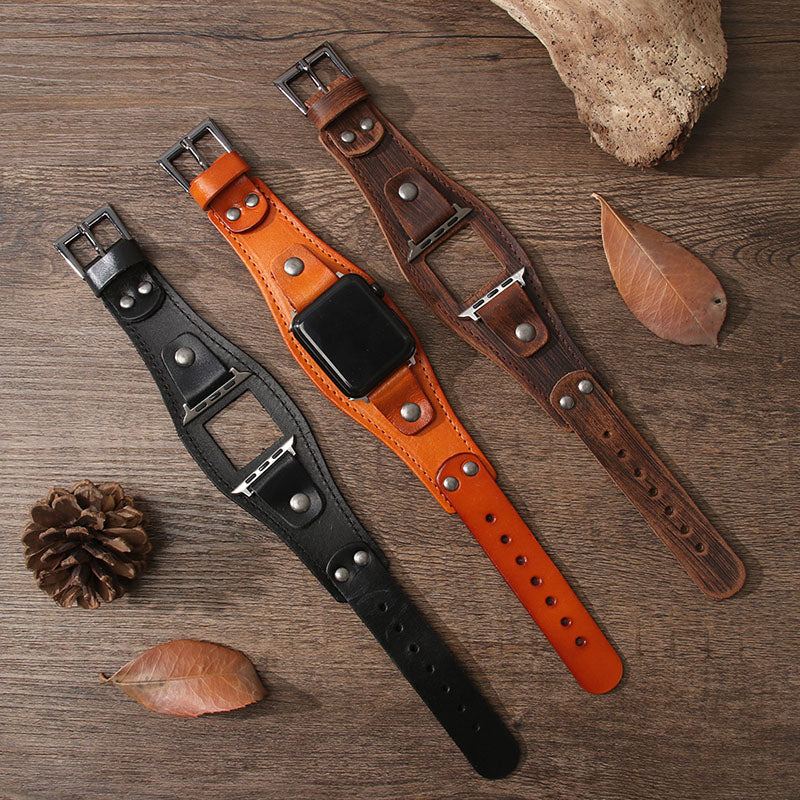 "Solid Vintage" Genuine Leather Band For Apple Watch