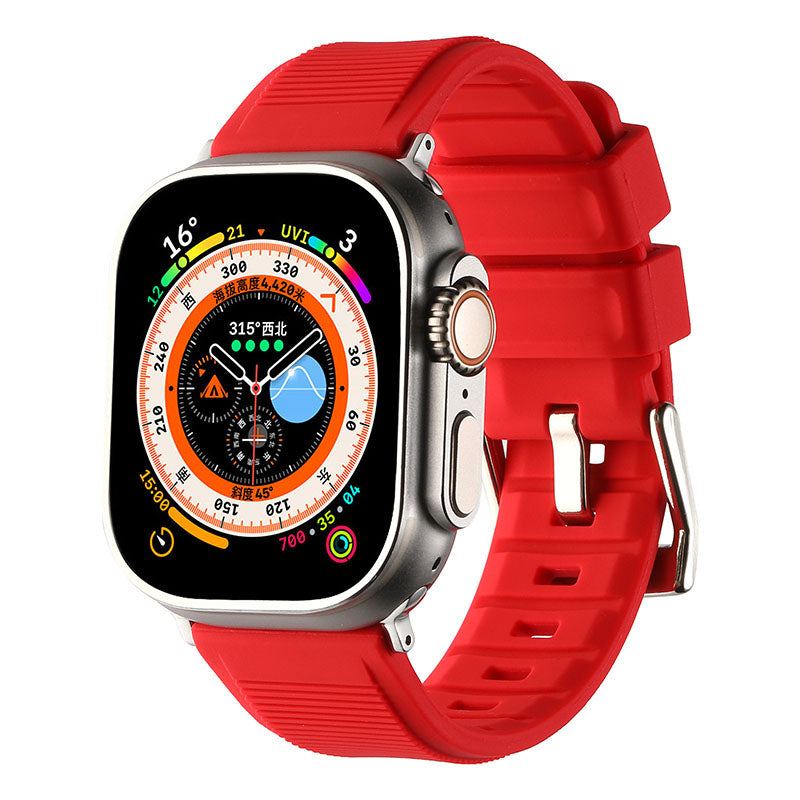 "Sports Horizontal Stripes" Silicone Waterproof Band For Apple Watch