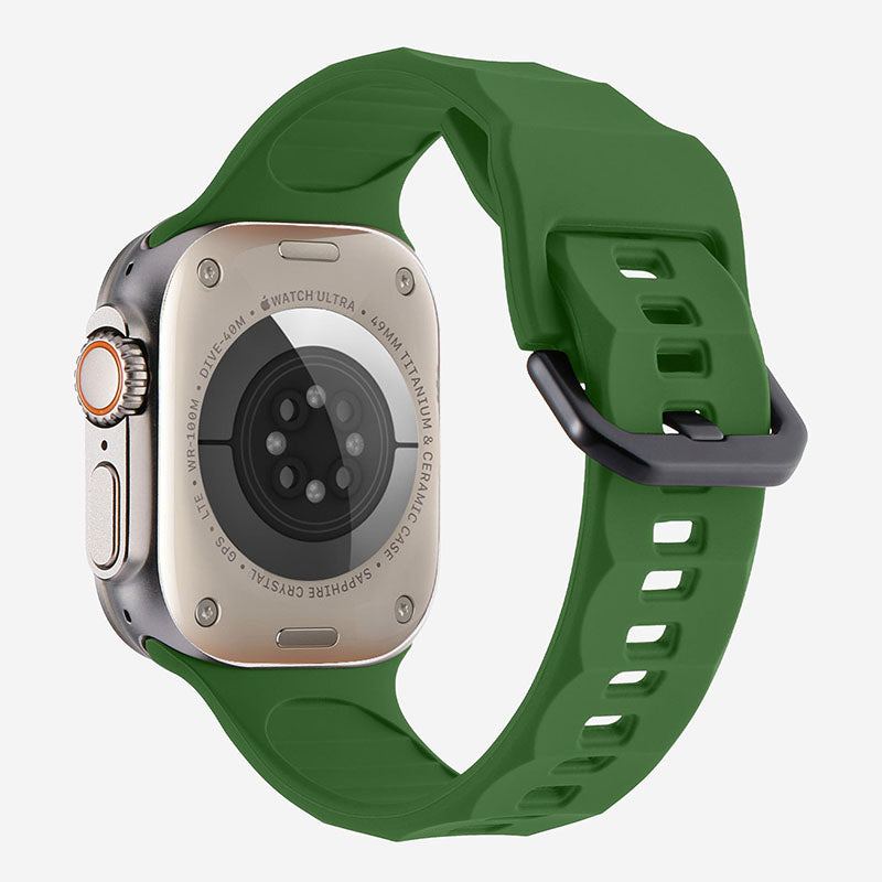 "Sports Wave" Solid Color Silicone Band For Apple Watch