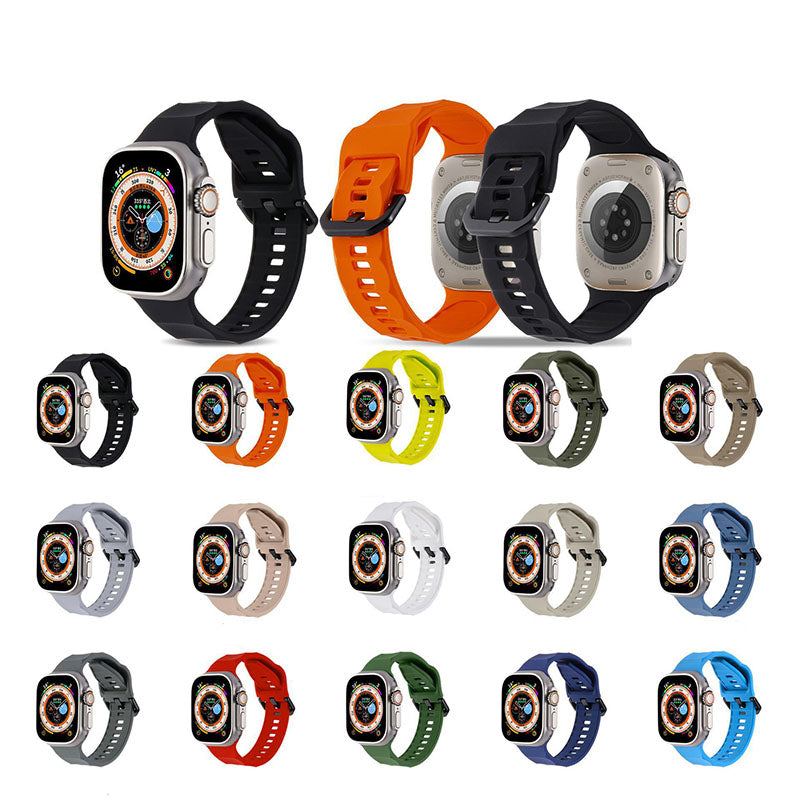 "Sports Wave" Solid Color Silicone Band For Apple Watch