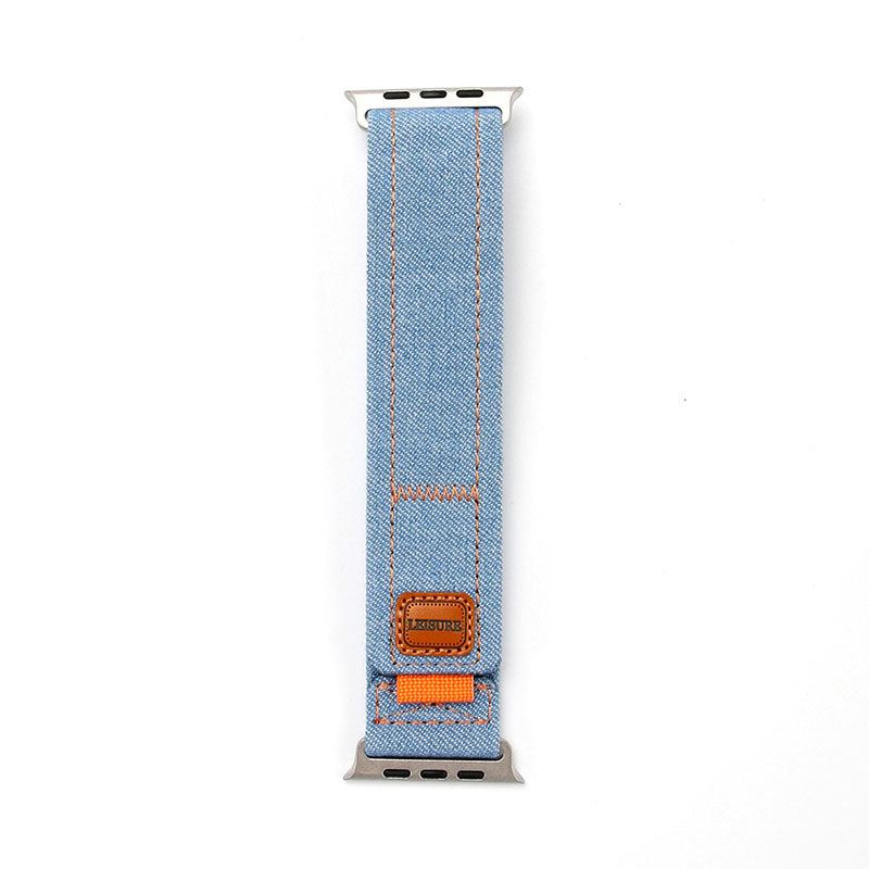 "Sporty Denim" Canvas Woven Velcro Band For Apple Watch