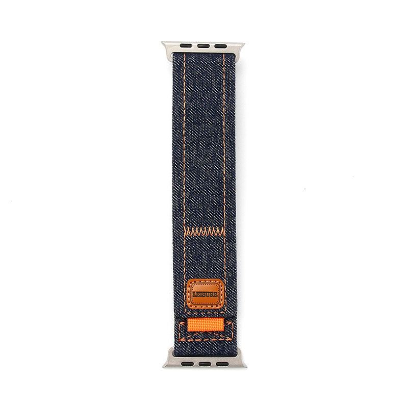 "Sporty Denim" Canvas Woven Velcro Band For Apple Watch