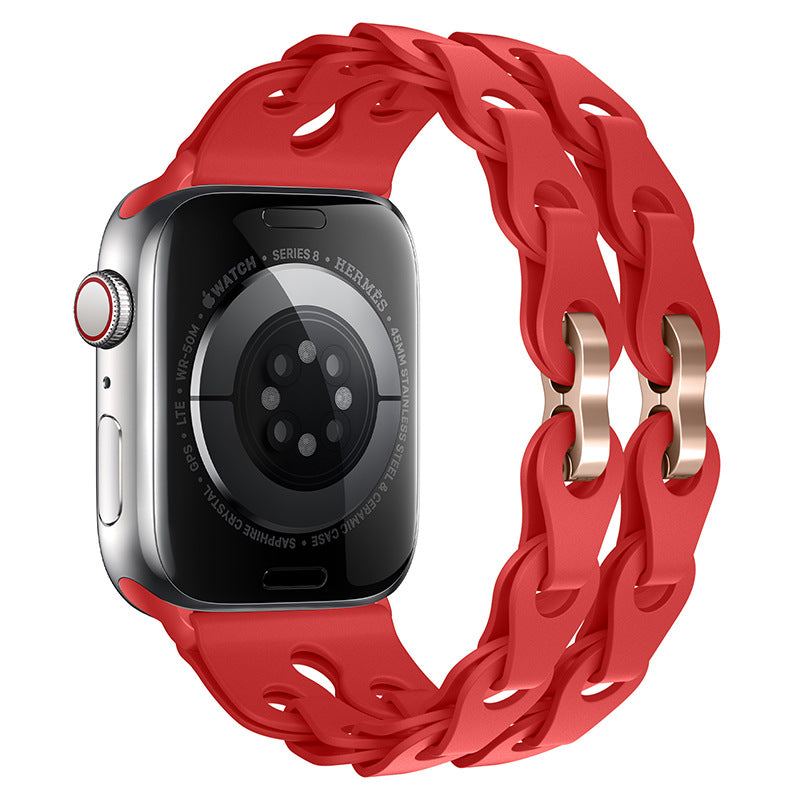 "Streamlined Elegance" Hollow Loop Buckle Silicone Band For Apple Watch