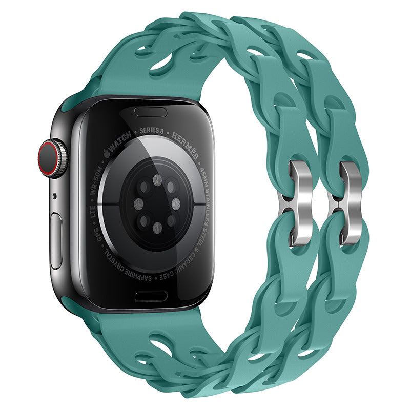 "Streamlined Elegance" Hollow Loop Buckle Silicone Band For Apple Watch