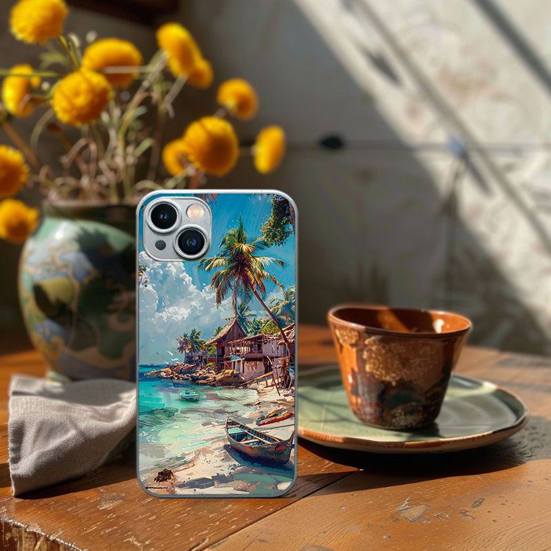 "SummerCoveCase" Special Designed Glass Material iPhone Case