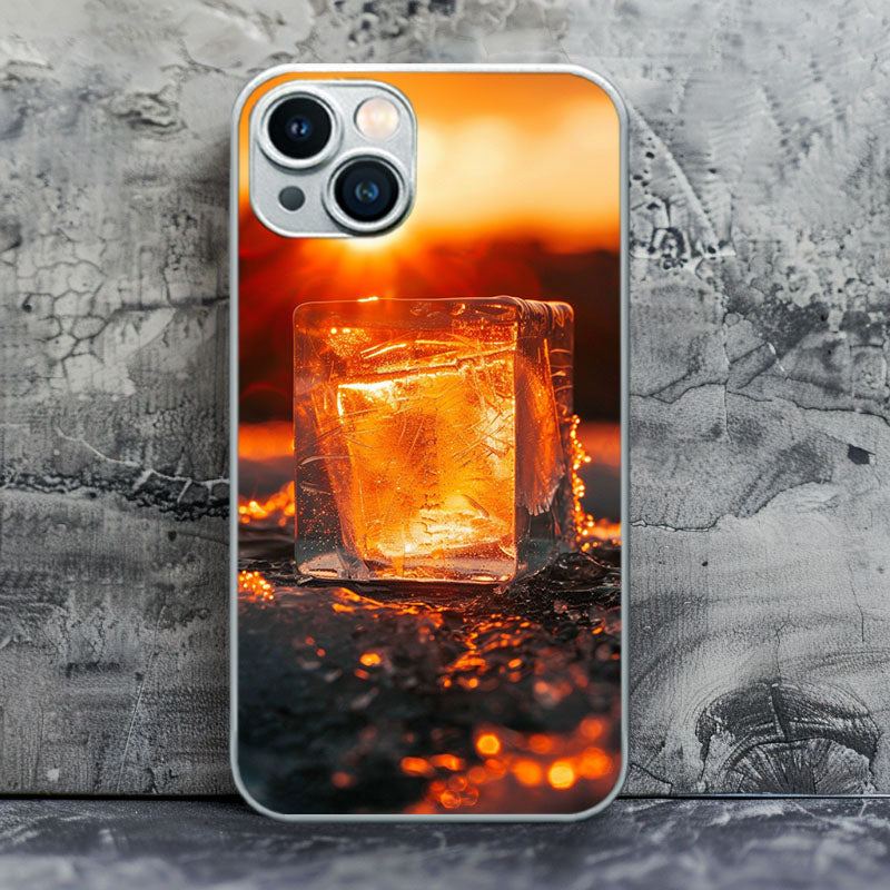 "SunMeltIce" Special Designed Glass Material iPhone Case