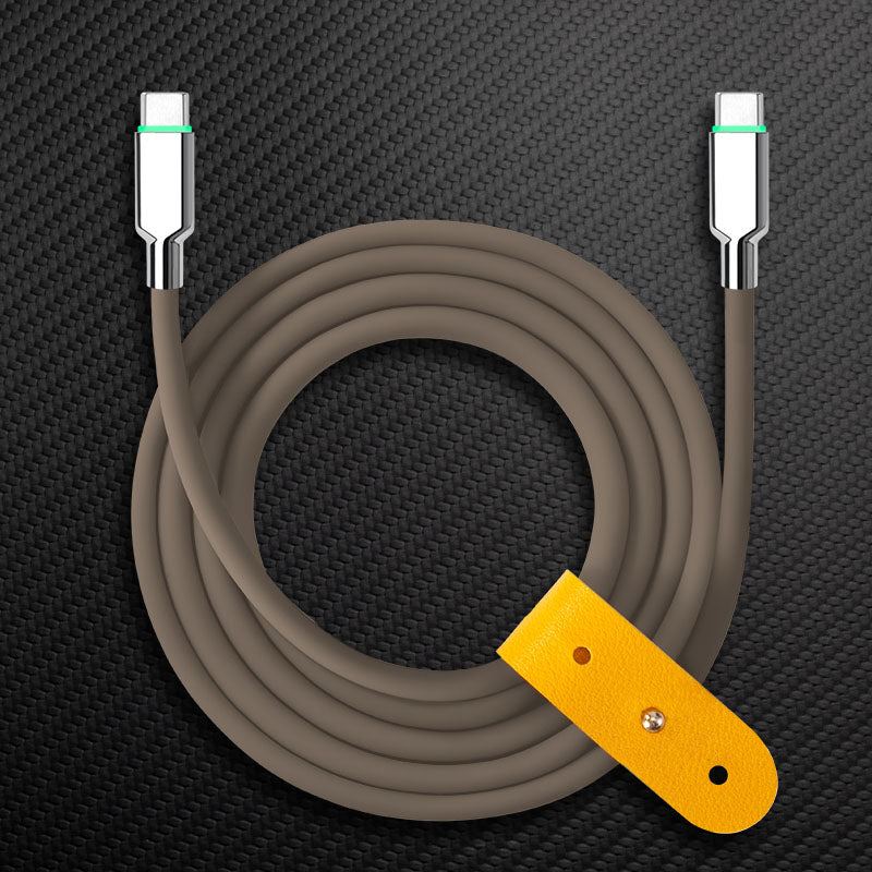 "Thin Chubby" 100W Smart Light Charging Cable With Mirrored & Frosted Connector