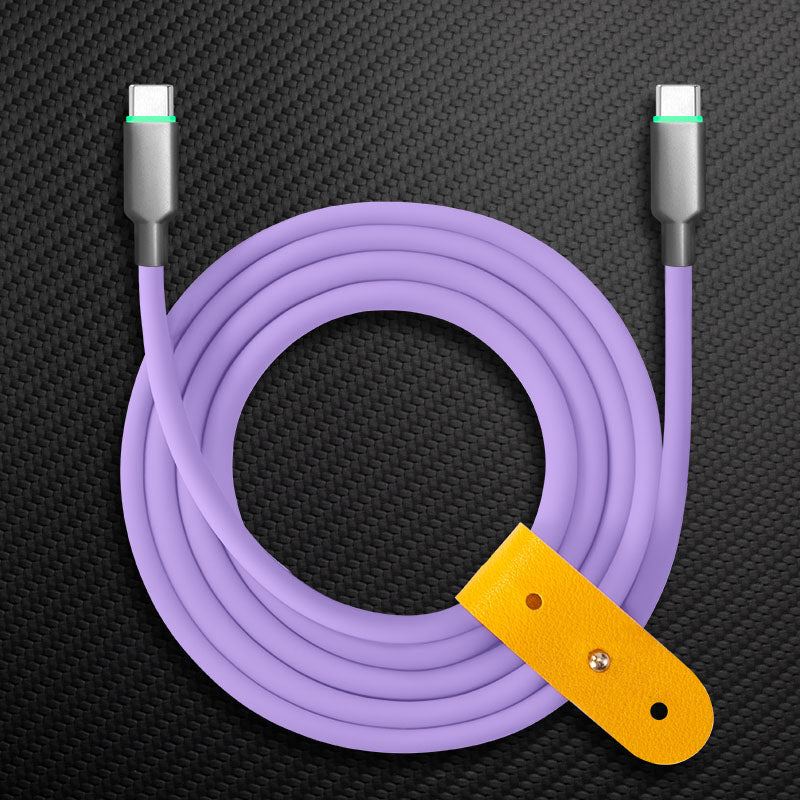 "Thin Chubby" 240W Smart Light Charging Cable With Mirrored & Frosted Connector