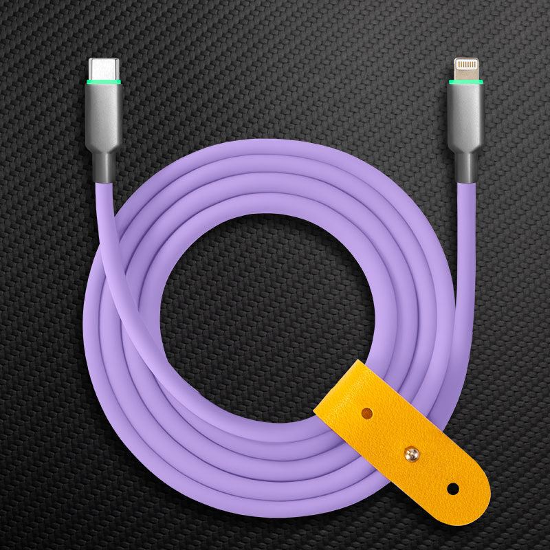 "Thin Chubby" 240W Smart Light Charging Cable With Mirrored & Frosted Connector