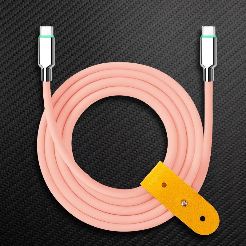 "Thin Chubby" 240W Smart Light Charging Cable With Mirrored & Frosted Connector